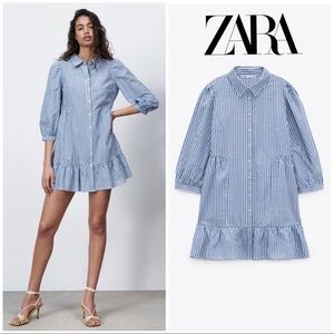 Zara blue striped dress